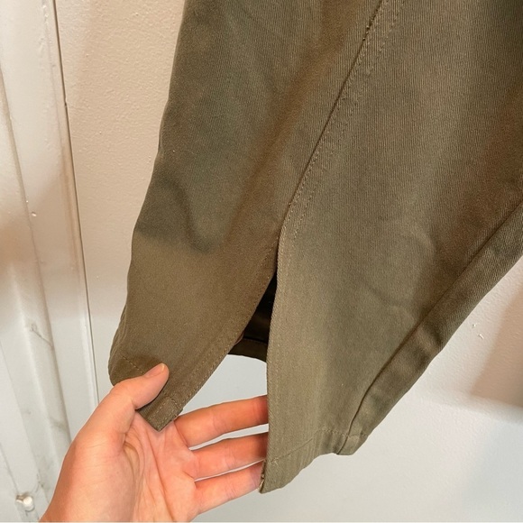 Gilli Straight Leg Women’s Pants Capri With Belt High Waisted Size M - Olive - Picture 6 of 16